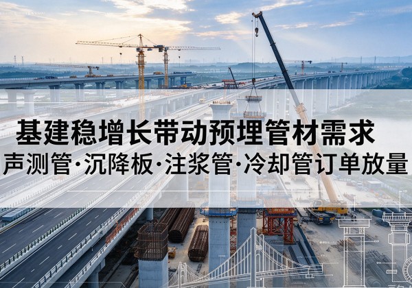 尼勒克基建稳增长带动预埋监测管材需求，声测管、沉降板、注浆管订单持续放量